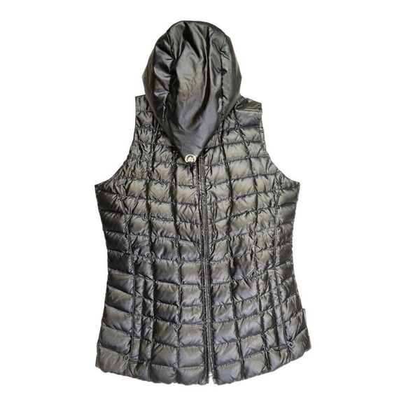 Obermeyer Women's Zip Up Quilted Hooded Vest Down Puffer Jacket Black Size Small - Picture 4 of 12